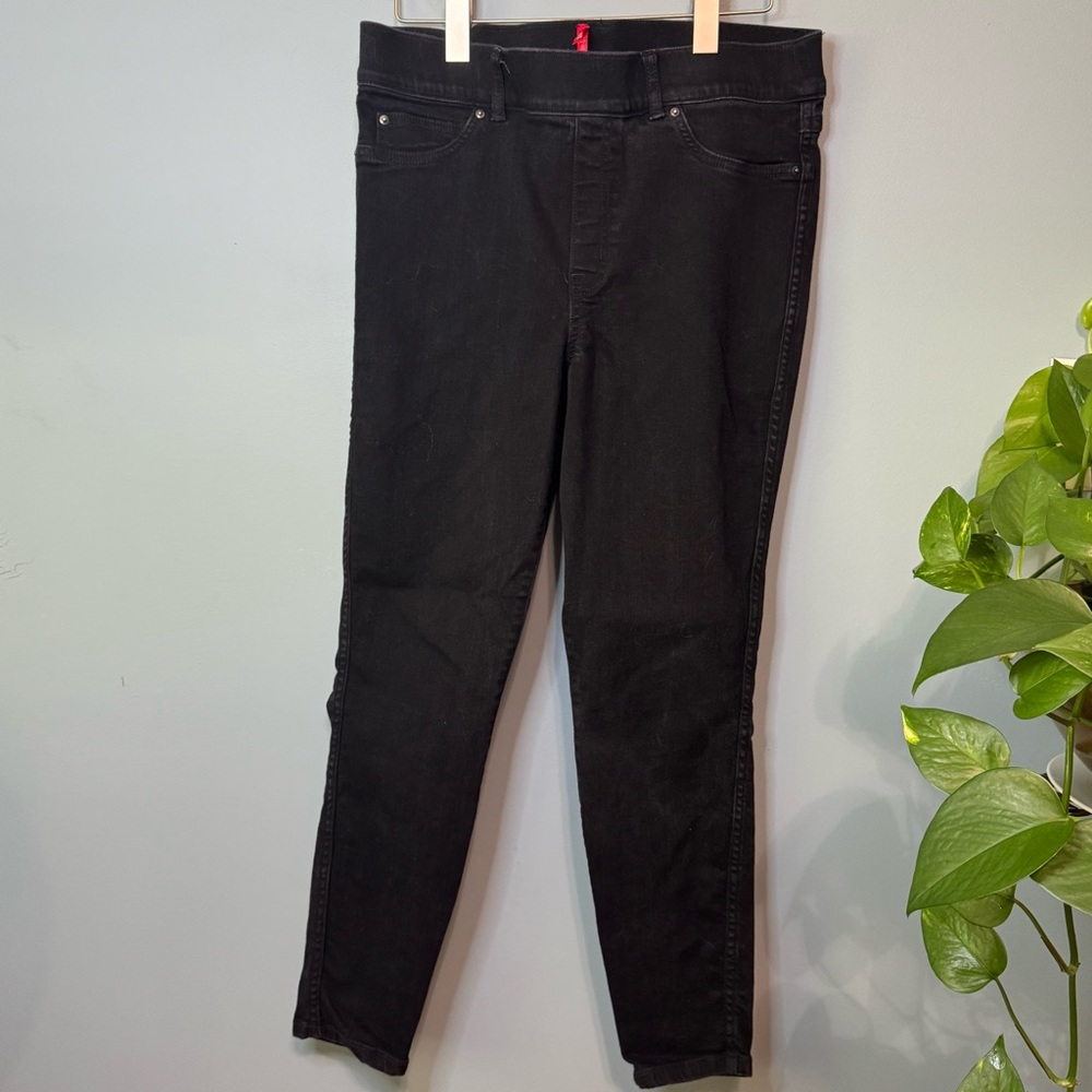 SPANX EveryWear Ankle Skinny Jeans in Clean Black 20278R. Pull On. Women’s Large - Picture 13 of 13